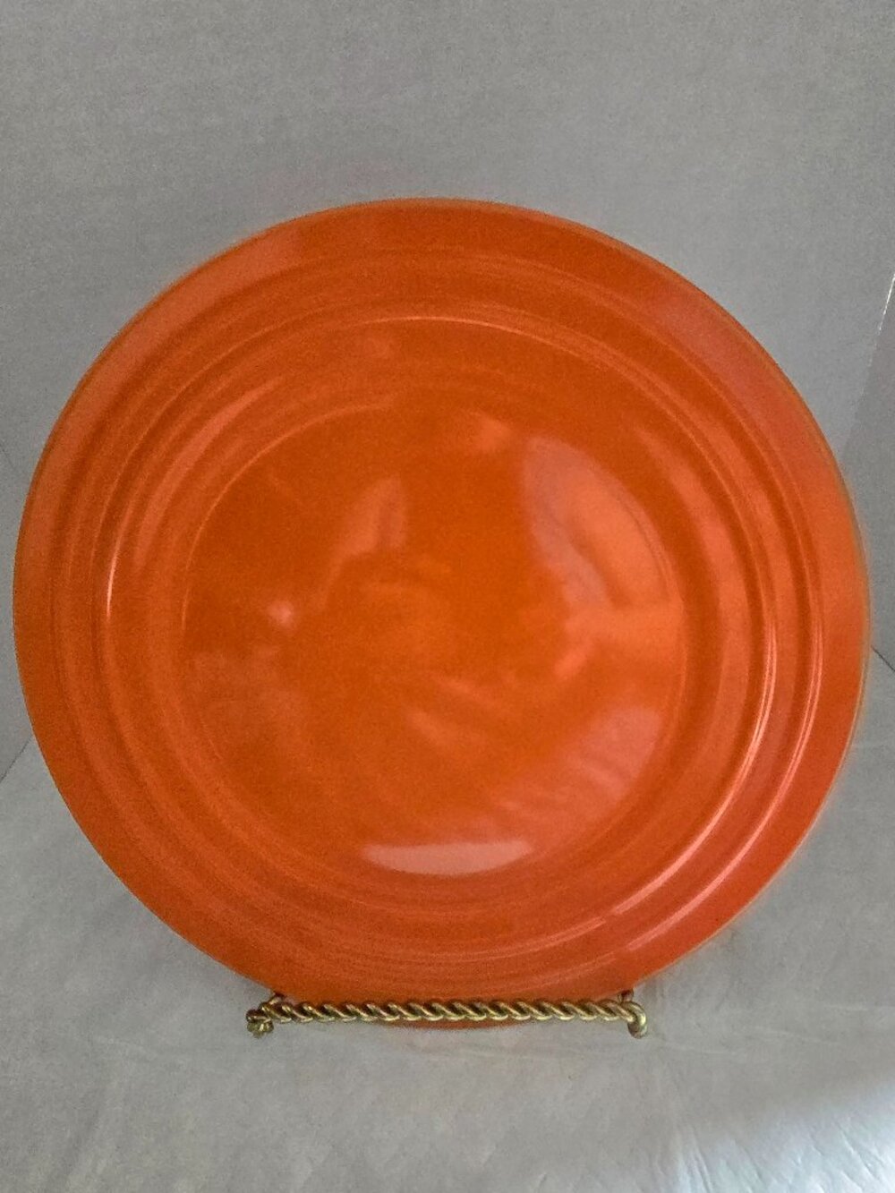 Rachael Ray Tangerine Orange Double Ridge Dnner Plate Stoneware  11" NWOT